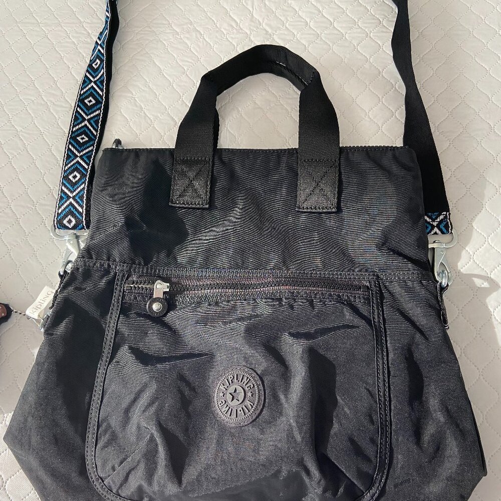 Kipling Eleva Convertible Crossbody Shoulder Bag Tote Black New With Tags (NWT)